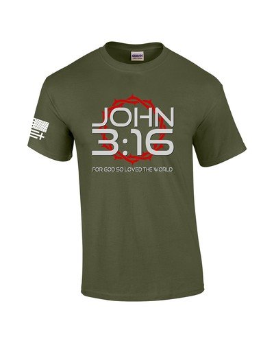 Mens Christian John 3:16 For God So Loved The World Scripture Short Sleeve