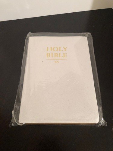 Holy Bible KJV White faux Leather, Like New Sealed book