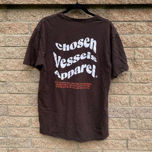 Chosen Vessels Apparel Brown Graphic Tee Shirt XL Cotton Streetwear Christian
