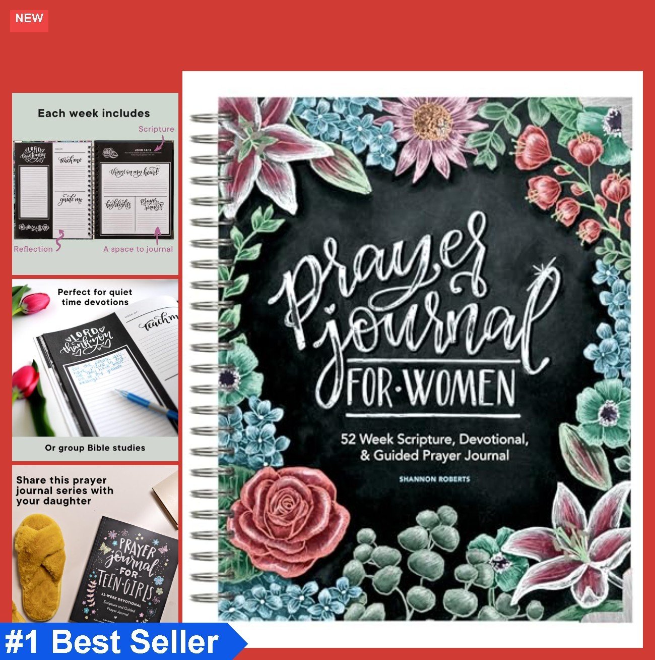 Prayer Journal for Women 52 Week Scripture Devotional Guided Reflection Prompts