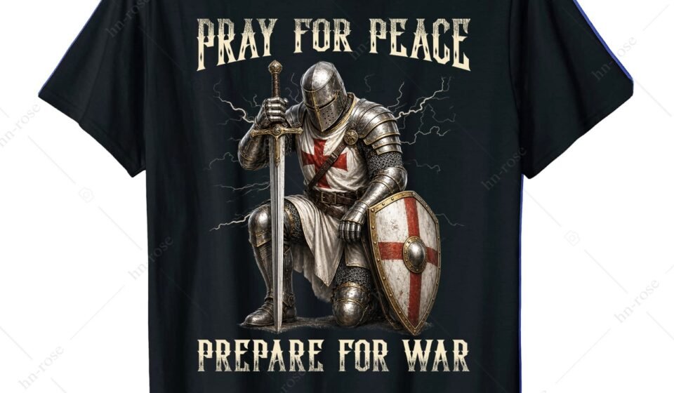 Christian Knight Shirt Prayer Warrior Crusader Tee Armor Of God Religious Gifts