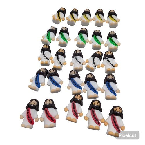 25 Piece Jesus Loves You Shoe Charms Religious Christian PVC mini figure