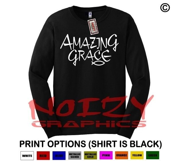 Amazing Grace #1 Christian LONG SLEEVE Shirt Religious Jesus Faith Blessed Fish
