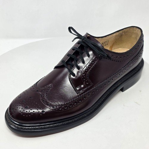 VTG Sears Wingtip Oxfords Dress Shoes Mens 8D Oxblood Burgundy Lace Up Leather