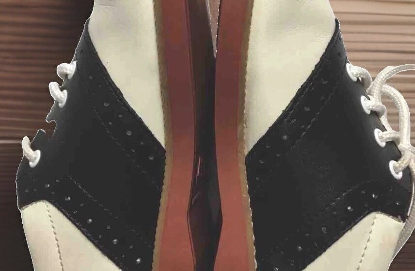 Academie Gear Black & White Leather Upper Cheer Saddle Shoes Girl’s Size 1 M